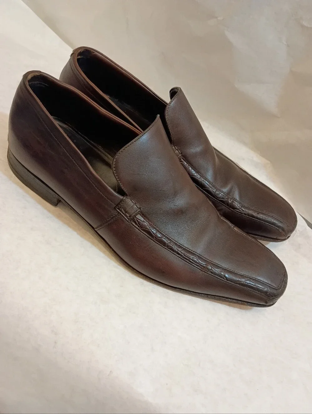 Brown Gucci loafers Croc Embossed UK 9.5 Us 10